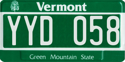 VT license plate YYD058