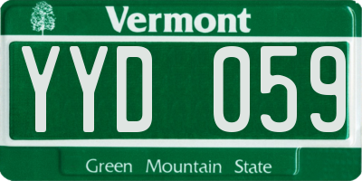VT license plate YYD059