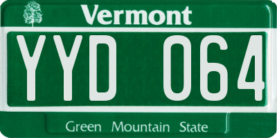 VT license plate YYD064