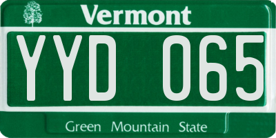 VT license plate YYD065