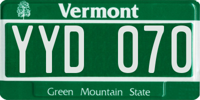 VT license plate YYD070