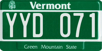 VT license plate YYD071