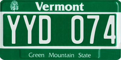VT license plate YYD074