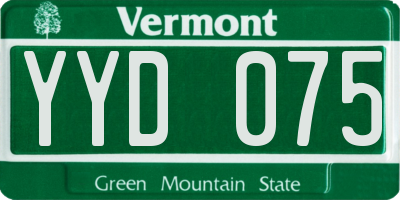 VT license plate YYD075
