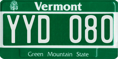 VT license plate YYD080
