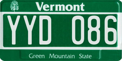 VT license plate YYD086