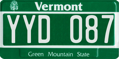 VT license plate YYD087