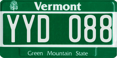 VT license plate YYD088
