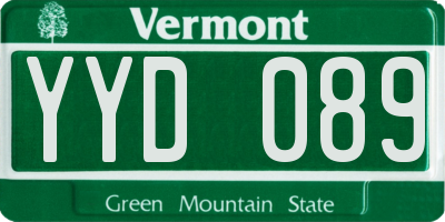 VT license plate YYD089