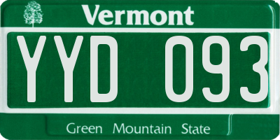 VT license plate YYD093