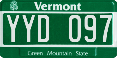 VT license plate YYD097