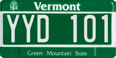 VT license plate YYD101