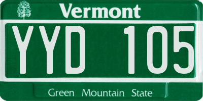 VT license plate YYD105