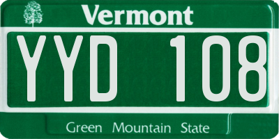 VT license plate YYD108