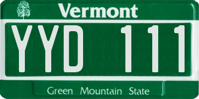 VT license plate YYD111