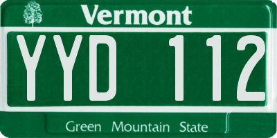 VT license plate YYD112