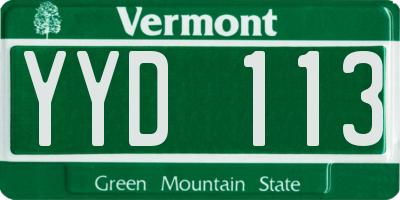 VT license plate YYD113