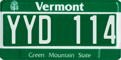 VT license plate YYD114