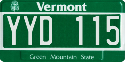 VT license plate YYD115