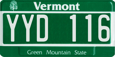 VT license plate YYD116