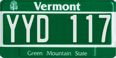 VT license plate YYD117