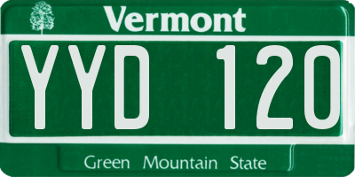 VT license plate YYD120