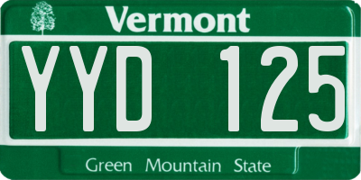 VT license plate YYD125