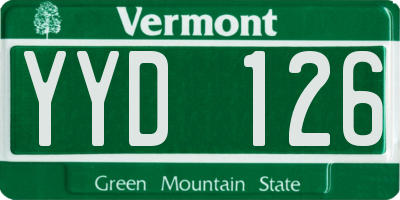 VT license plate YYD126