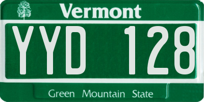 VT license plate YYD128
