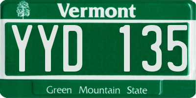 VT license plate YYD135