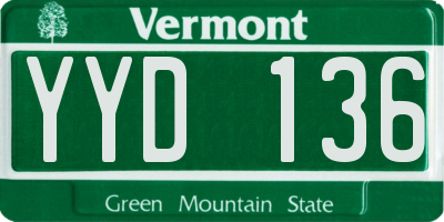 VT license plate YYD136