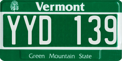 VT license plate YYD139