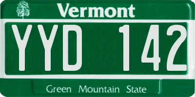 VT license plate YYD142