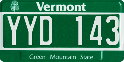 VT license plate YYD143