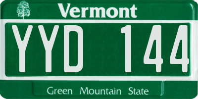 VT license plate YYD144