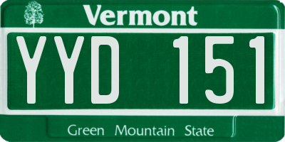 VT license plate YYD151