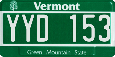 VT license plate YYD153