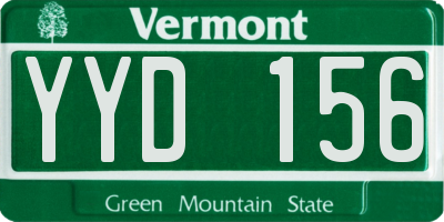 VT license plate YYD156