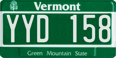 VT license plate YYD158