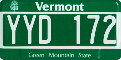 VT license plate YYD172