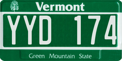 VT license plate YYD174