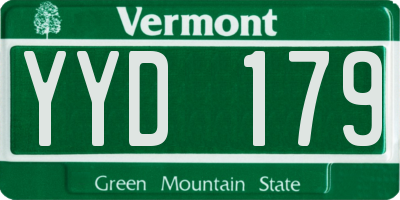 VT license plate YYD179