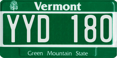 VT license plate YYD180