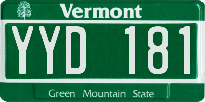 VT license plate YYD181