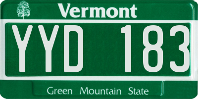 VT license plate YYD183