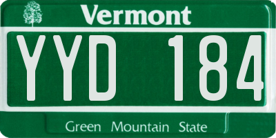 VT license plate YYD184