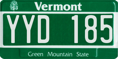 VT license plate YYD185