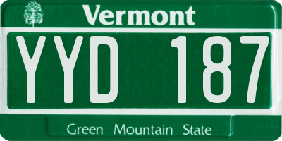 VT license plate YYD187
