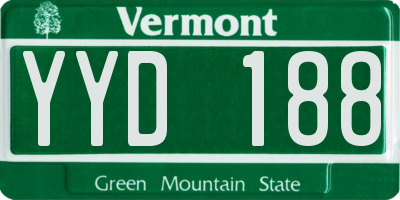VT license plate YYD188