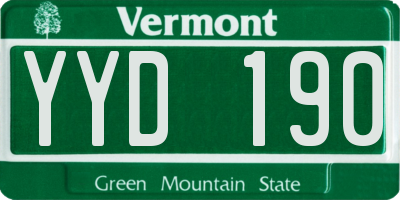 VT license plate YYD190